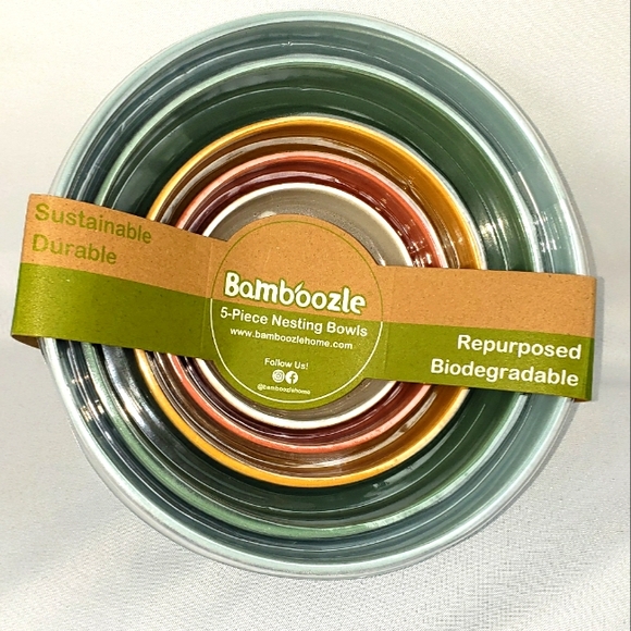 Bamboozle Kitchen Nwt Bamboozle 5piece Nesting Bowls In Fall Colors